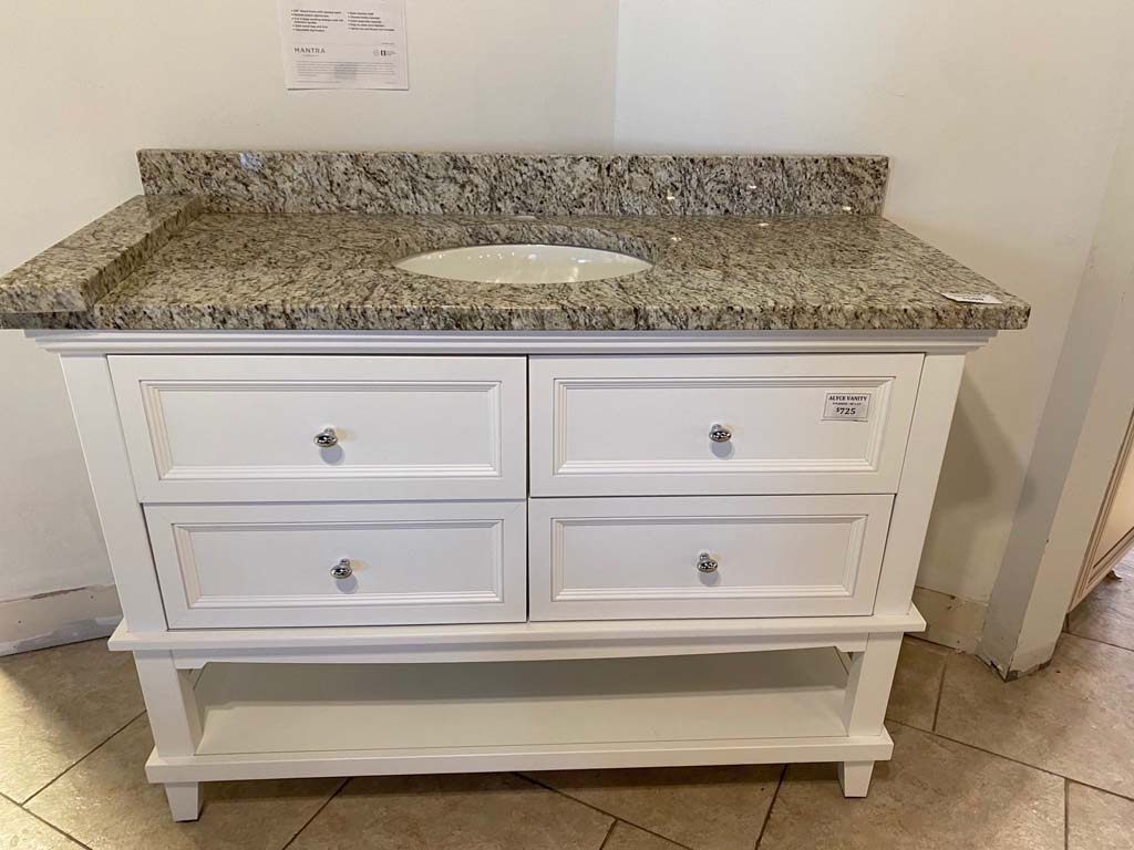 48 inch Mantra Alyce Vanity with 51 inch Giallo Ornamental Granite Top